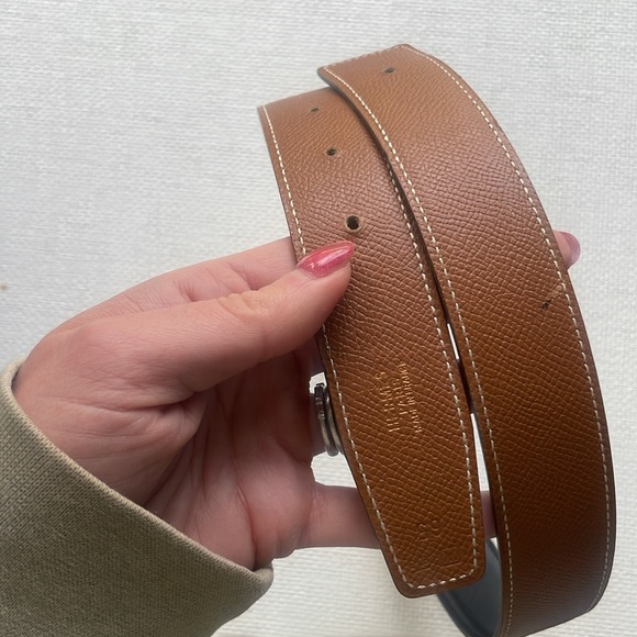 Hermes Box Courchevel 32mm 65 Leather Belt Strap - Picture 3 of 7